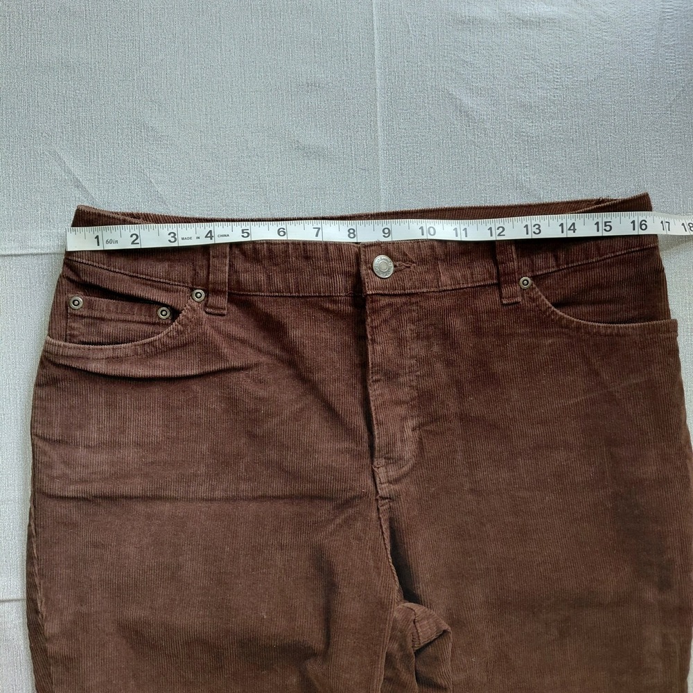 St. John's Bay Secretly Slender Bootcut Corduroy Pants Women's 10 Brown Mid Rise - Picture 7 of 13